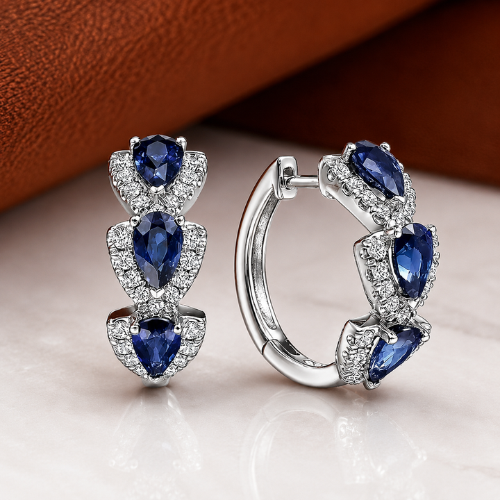 Royal Sapphire Crest Earrings