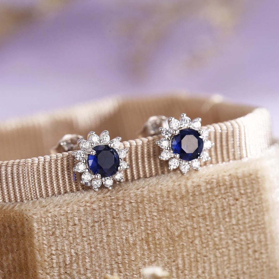 Sapphire Celestial Bloom Earrings
