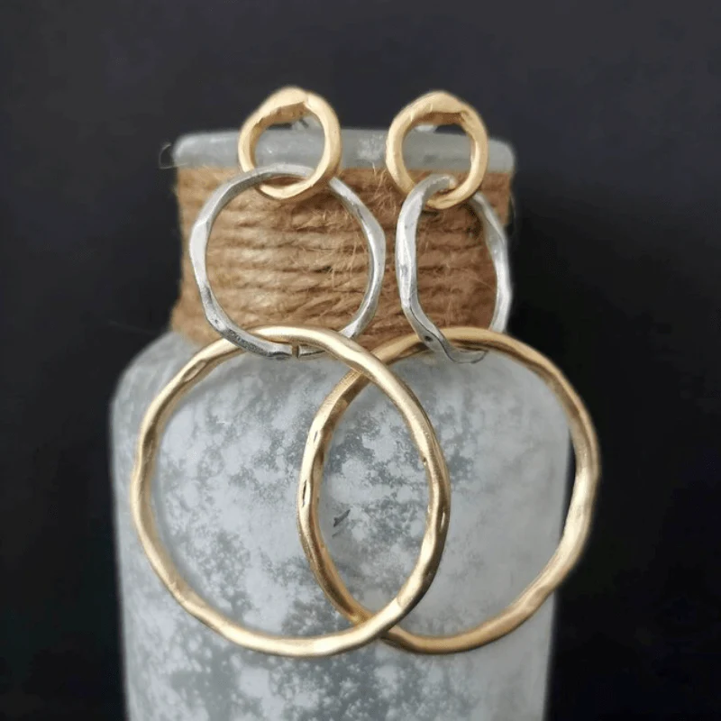 Vintage Gold &amp; Silver Hoop Earrings