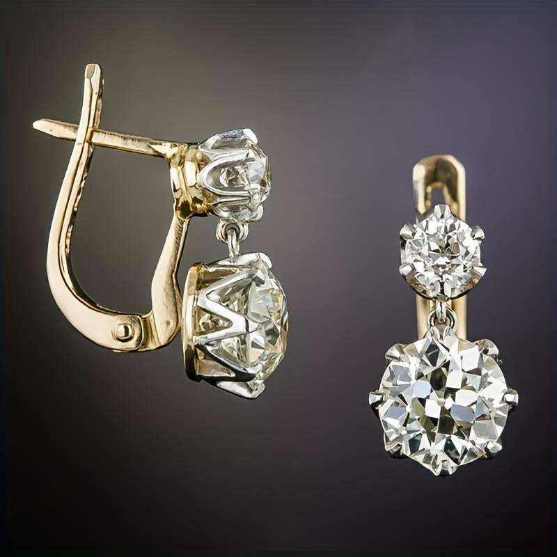 Vintage Gold &amp; Zirconia Earrings