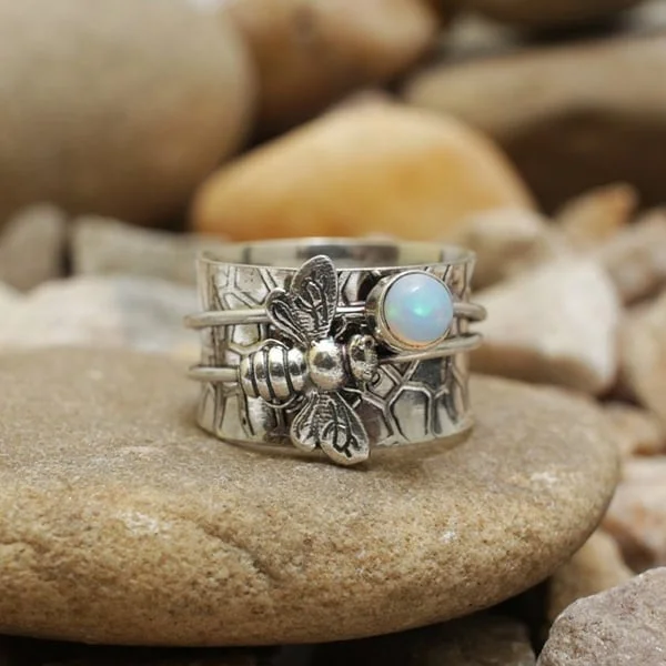 Vintage Bee &amp; Moonstone Ring