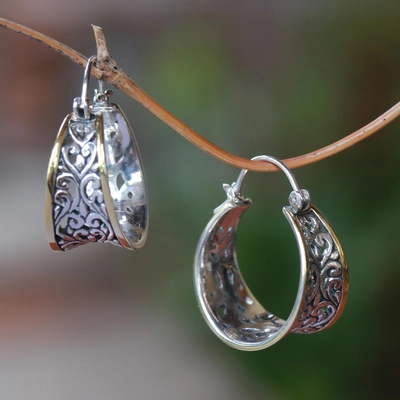 Vintage Gold &amp; Silver Hollow Earrings