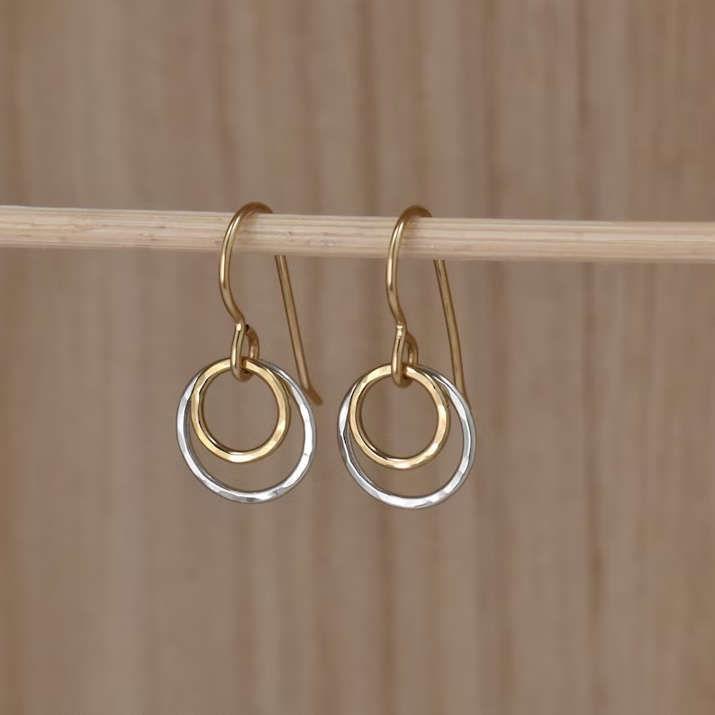 Vintage Gold &amp; Silver Hoop Earrings