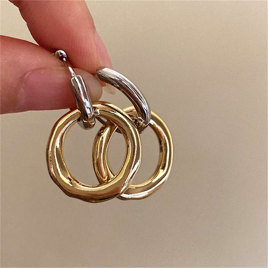 Vintage Gold &amp; Silver Hoop Earrings