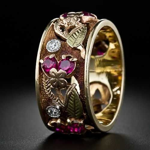 Vintage Heart &amp; Flower Ring
