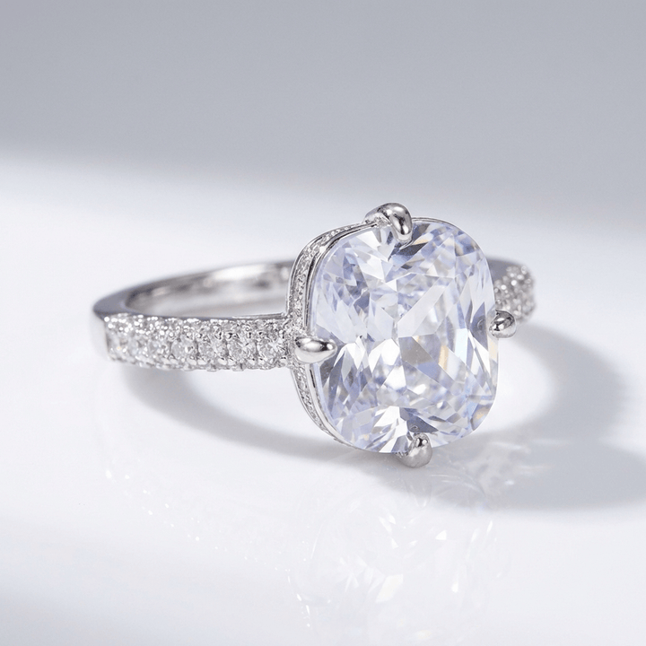 Oval Zirconia White Gold Elegant Ring