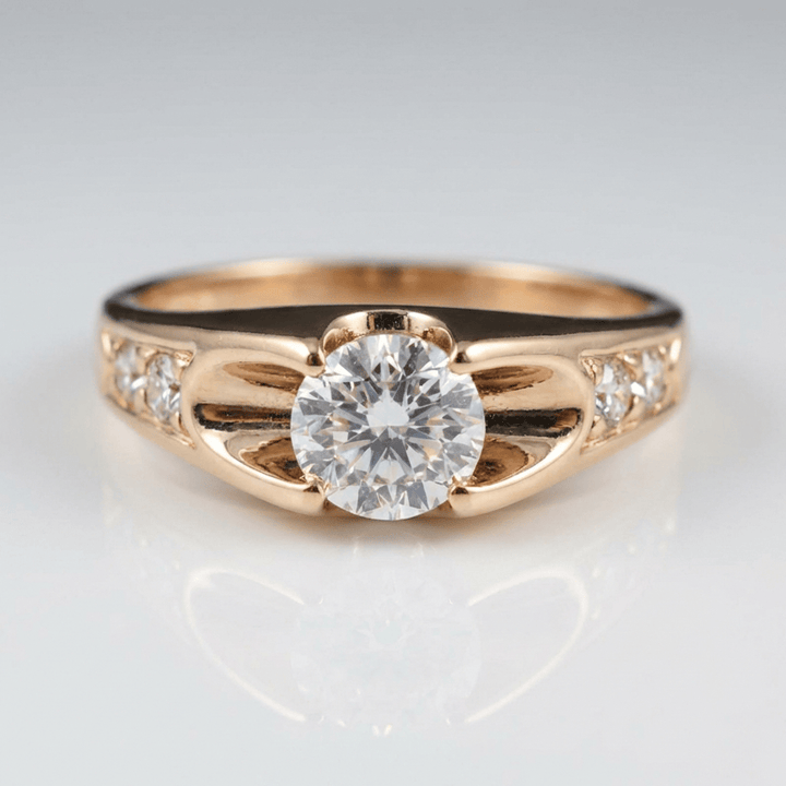 Classic Rose Gold Zirconia Solitaire Ring