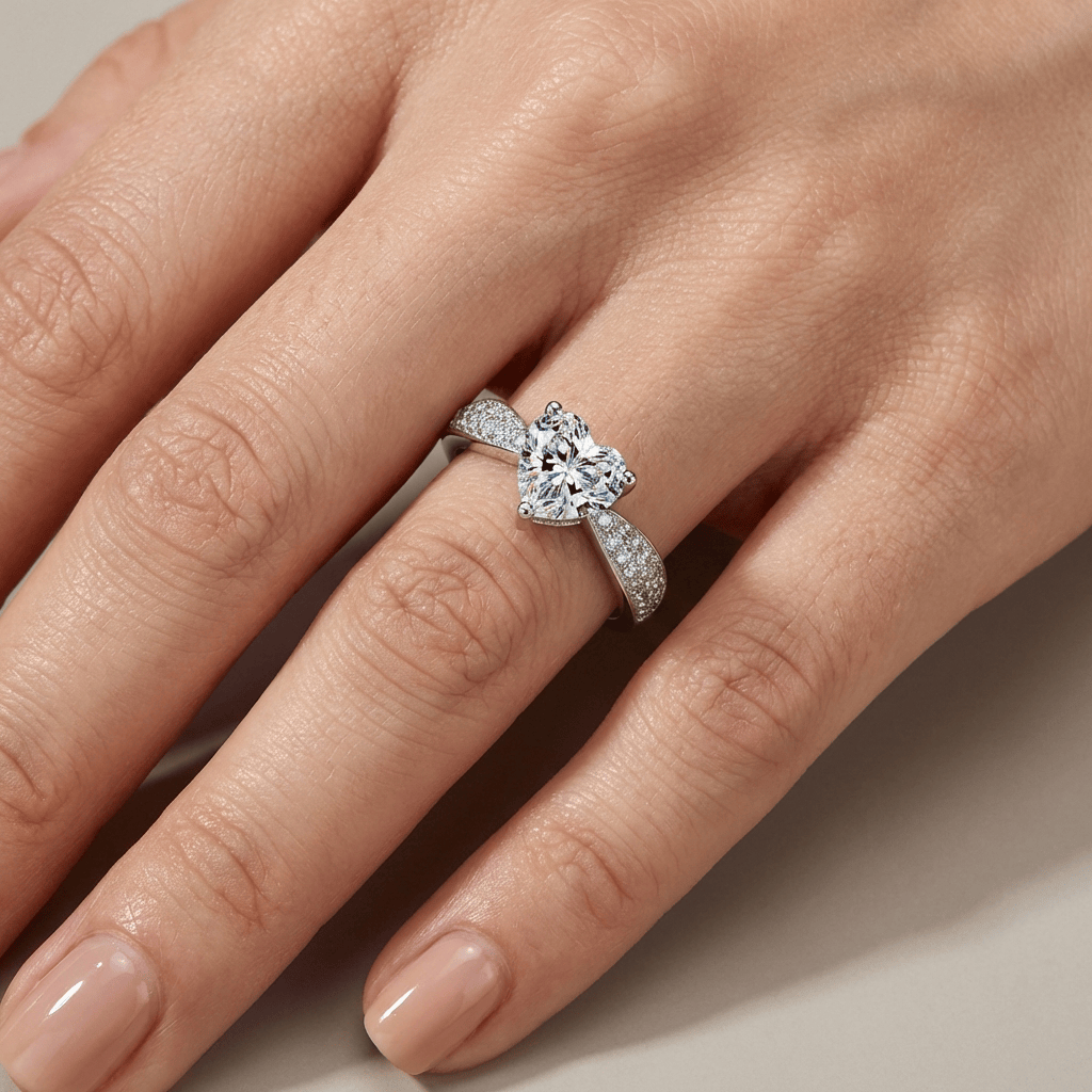 Heart Zirconia Silver Pavé Ring