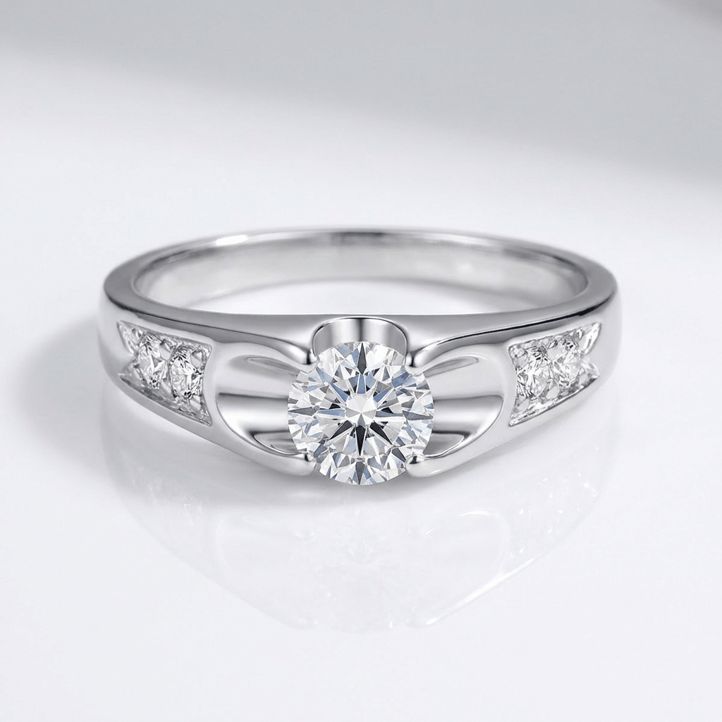 Classic Rose Gold Zirconia Solitaire Ring