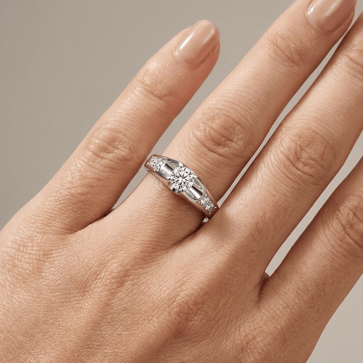 Classic Rose Gold Zirconia Solitaire Ring