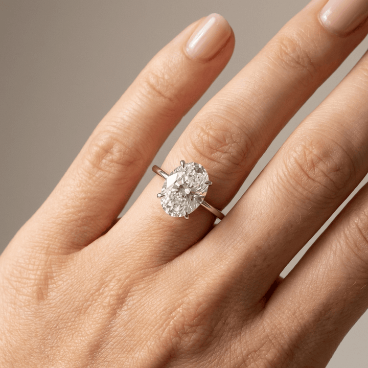 Oval Diamond Solitaire Ring