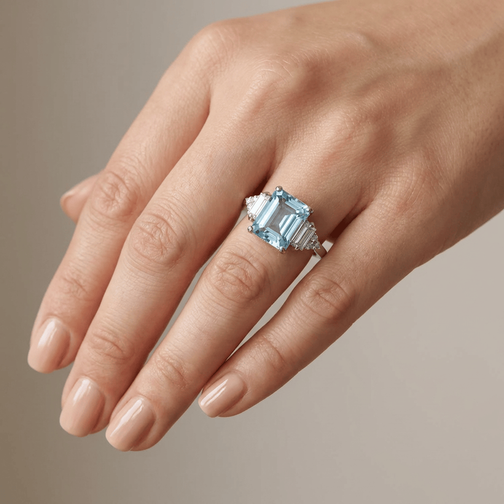 Silver Diamond Trio Ring
