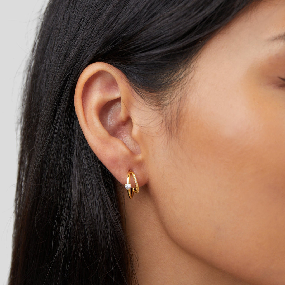Crystal Gold Earrings