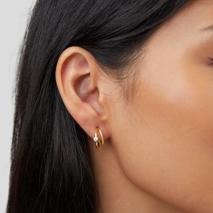 Crystal Gold Earrings