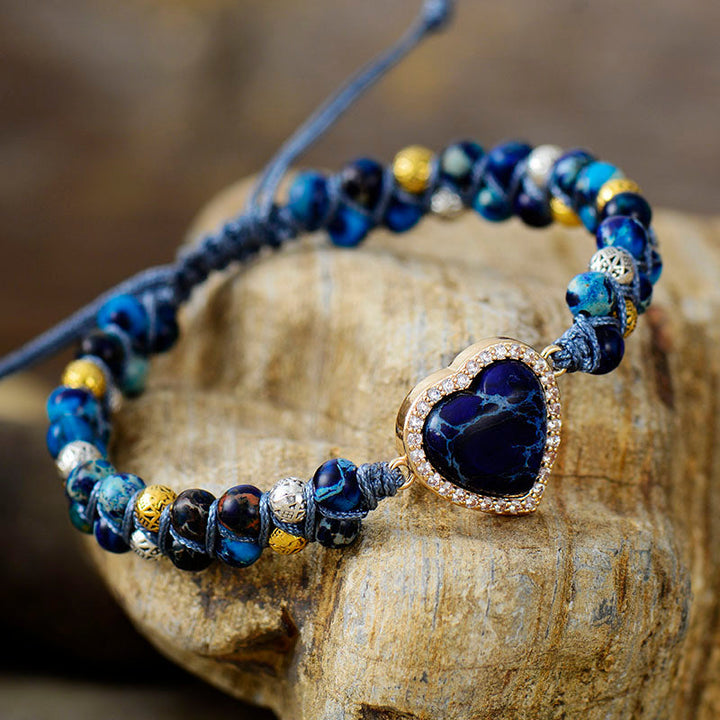 Dazzling Jasper Heart Bracelet