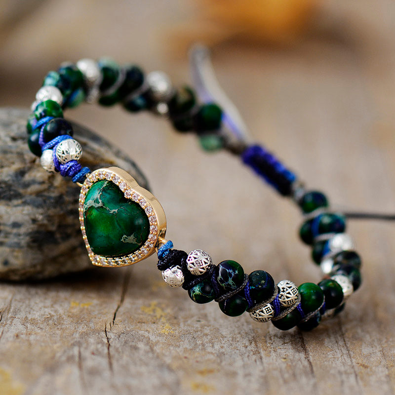 Dazzling Jasper Heart Bracelet